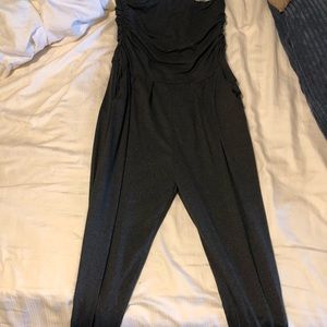 Strapless gray cotton jumper